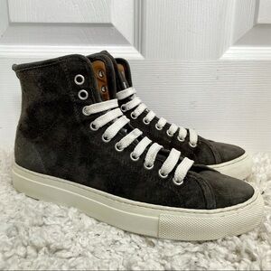 𝅺WOMAN by Common Projects Tournament High Top Charcoal Suede Sneakers 6.5